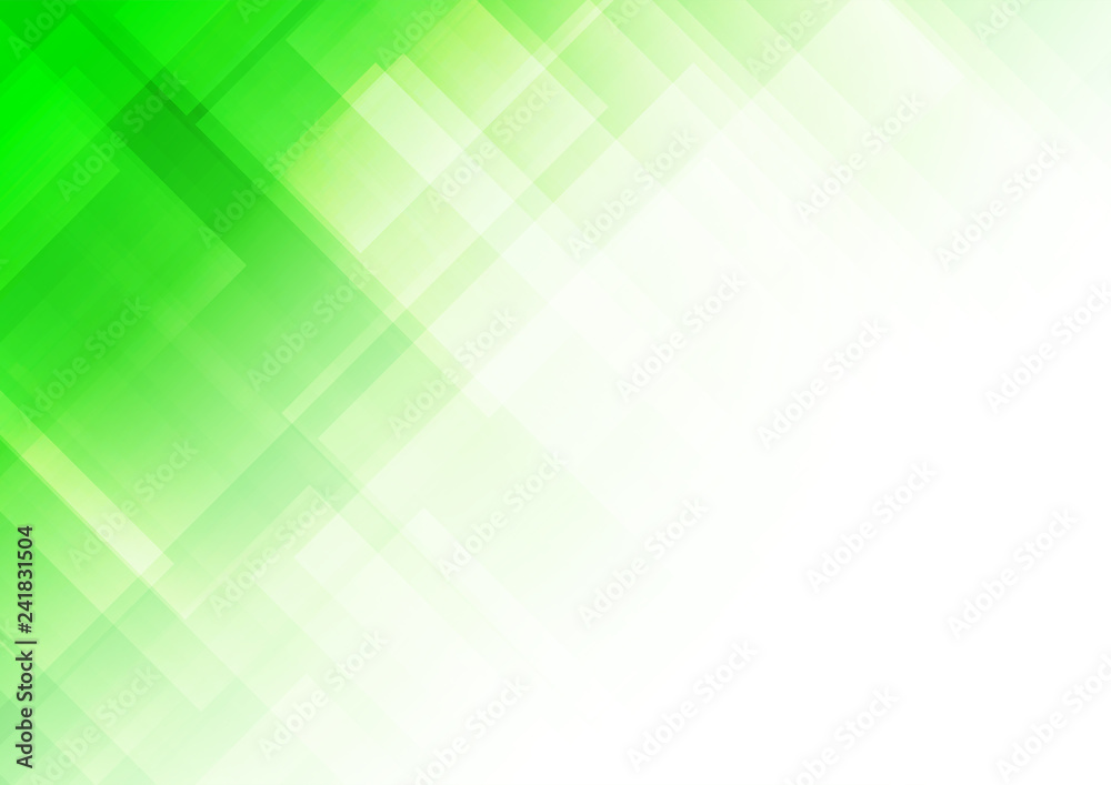Abstract square shapes green background