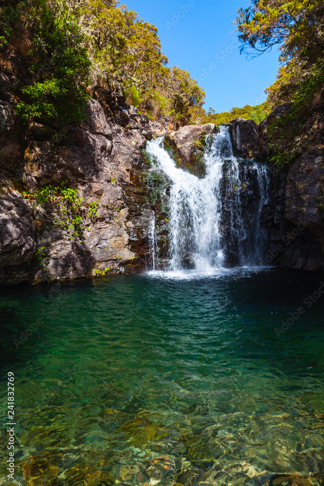 Waterfall on Calheta Levada, Madeira island