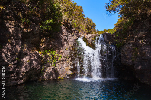 Waterfall view. Calheta Levada. Landscape