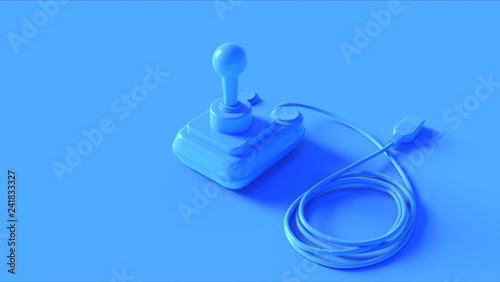 Blue Retro Joystick 3d illustration 3d render