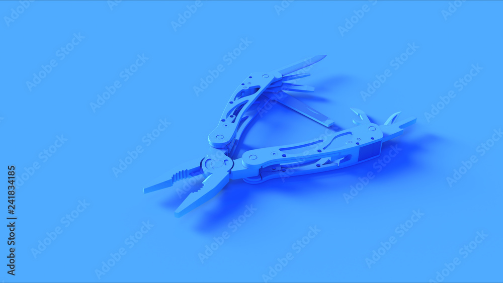 Fototapeta premium Blue Multi tool 3d illustration 3d render