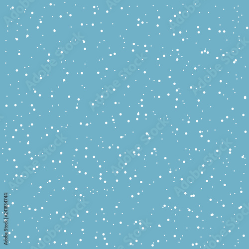 Falling snow background. Holiday landscape with snowfall. Vector illustration. Winter snowing sky. Eps 10.