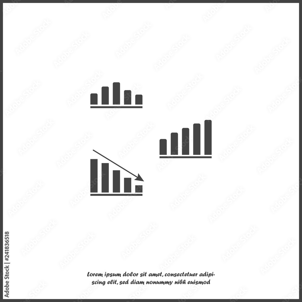 Business set chart of income and expense on white isolated background. Business set chart of income and expense on white isolated background.