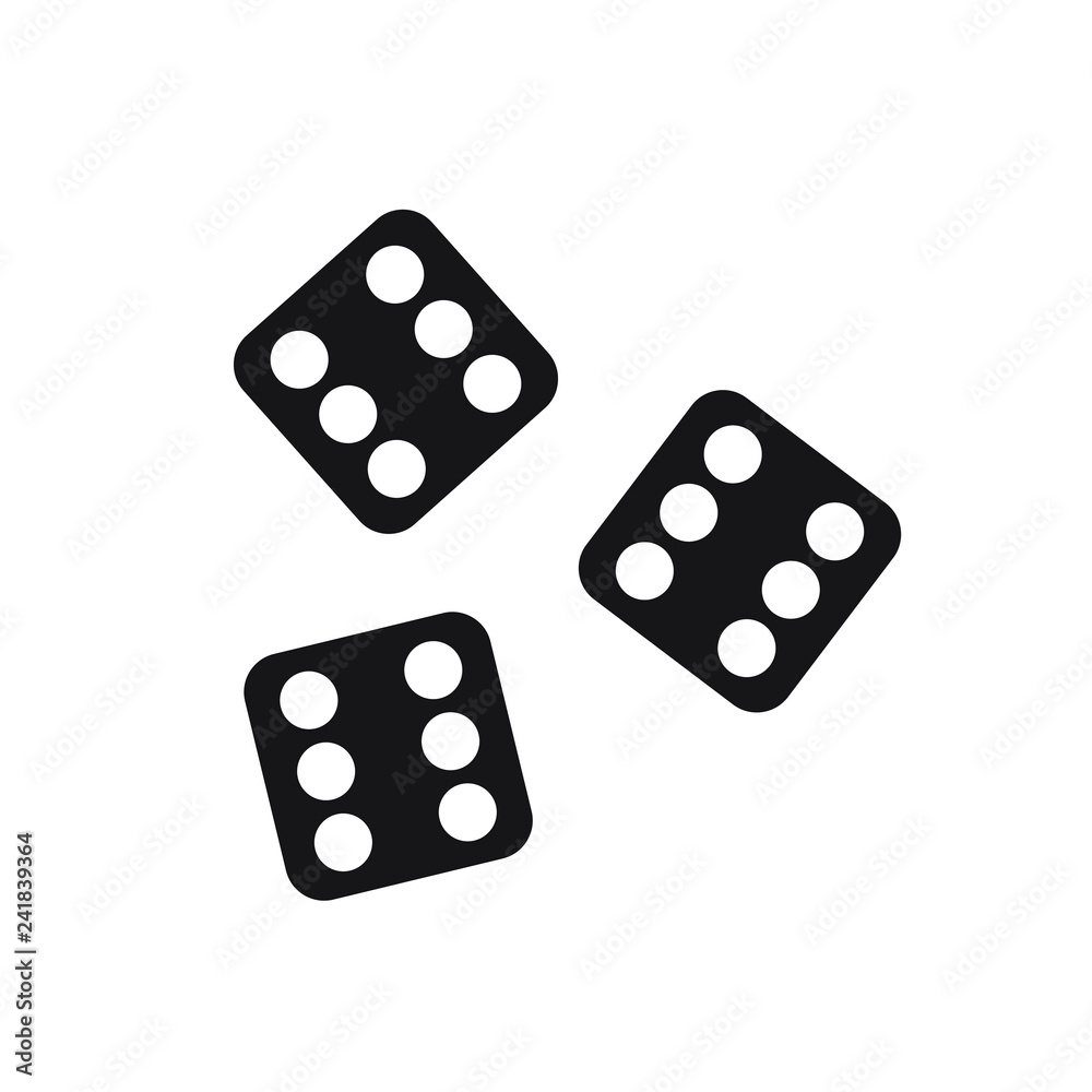 Dices icon. Casino game isolated icon. Vector illustration. Dices icon. Casino game isolated icon. Vector illustration.