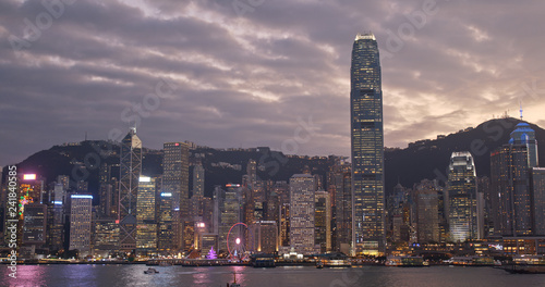 Photography Hong Kong skyline at night