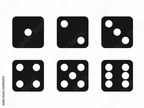 Black dices vector icons
