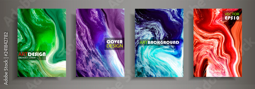 Modern design A4.Abstract marble texture of colored bright liquid paints.Splash neon trends paints.Used design presentations, print,flyer,business cards,invitations, calendars,sites, packaging,cover.