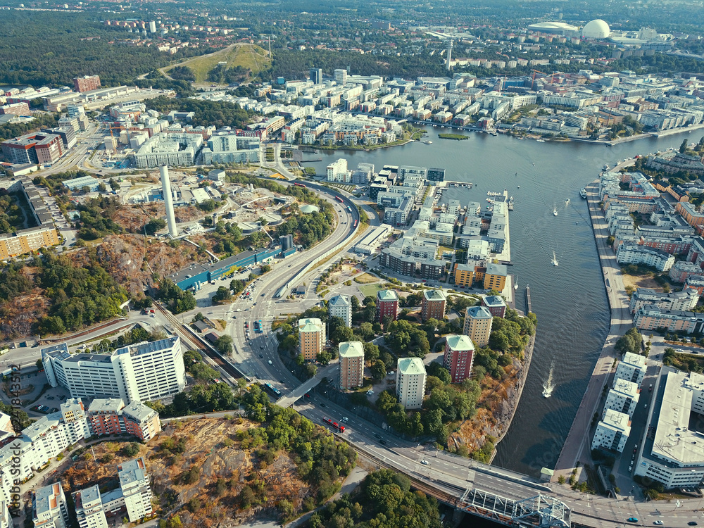 Fototapeta premium ストックホルムの街並み空撮