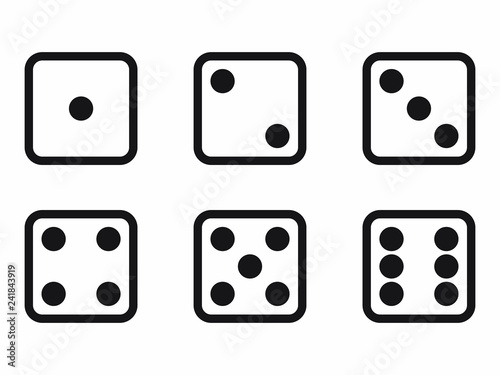 Black dices vector icons