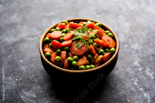 Carrot green peas sabzi / Gajar Mutter sabji