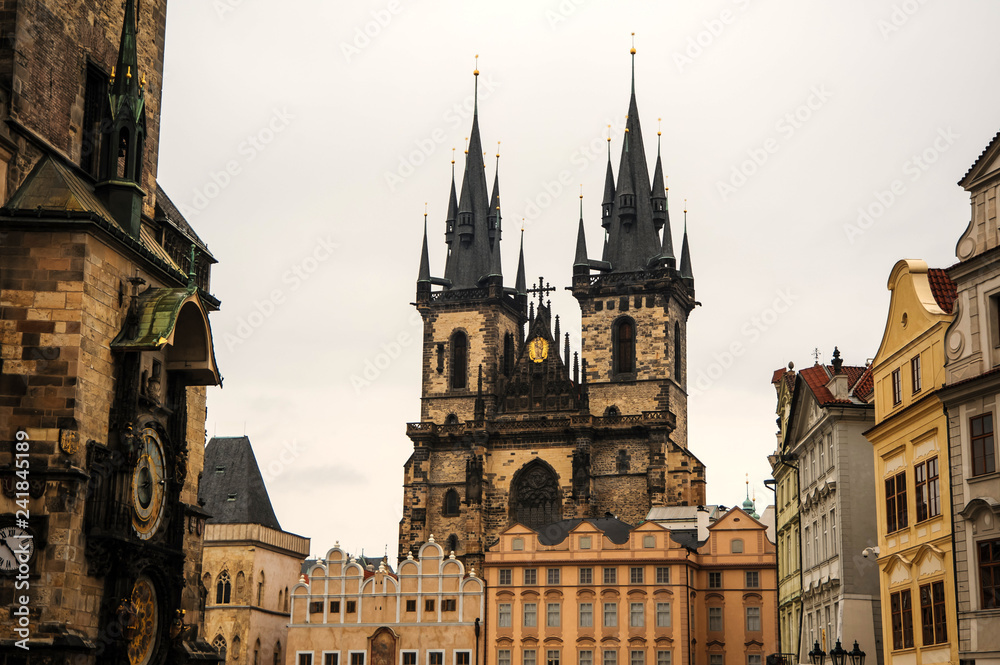 Obraz premium Old gotic church composed of three pillows