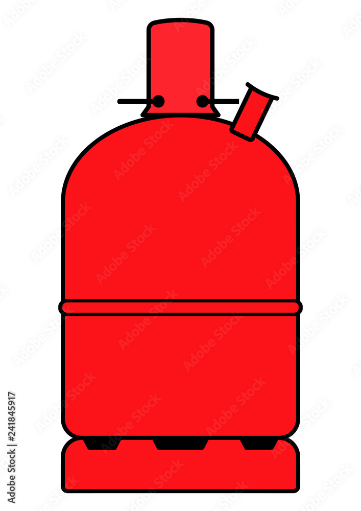 gz269 GrafikZeichnung - german - Rote Propangasflasche (Pfandflasche /  Leihflasche) Propan: 5 kg Gasflasche (C3H8) - english - gas bottle  (combustion of propane gas) simple template - g7006 Stock Illustration |  Adobe Stock