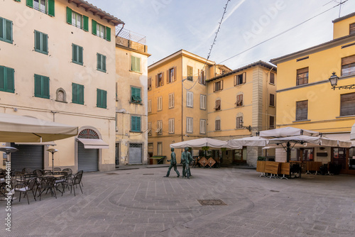 The beautiful Piazzetta dell'Ortaggio in a moment of absolute tranquility, Pistoia, Tuscany, Italy