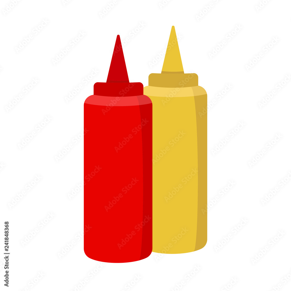 Ketchup and mustard icon on white background for graphic and web design, Modern simple vector sign. Internet concept. Trendy symbol for website design web button or mobile app Ketchup and mustard icon on white background for graphic and web design, Modern simple vector sign. Internet concept. Trendy symbol for website design web button or mobile app