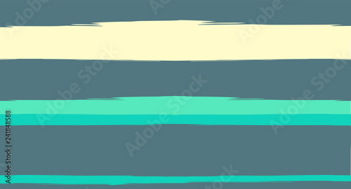 Green, Turquoise Vector Watercolor Sailor Stripes Suit Seamless Summer Pattern. Horizontal Brushstrokes Trace Vintage Grunge Textile Clothe Design. Ink Painted Trendy Trace, Geometric Uneven Prints.