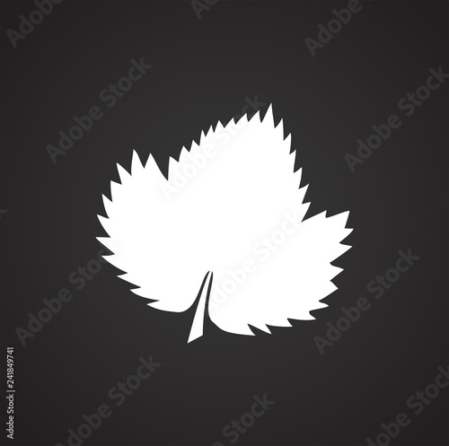 Leaf icon on black background for graphic and web design, Modern simple vector sign. Internet concept. Trendy symbol for website design web button or mobile app