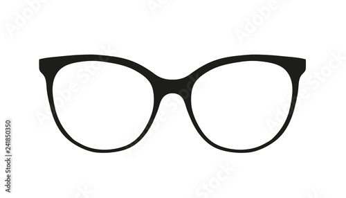 Glasses Icon - Black Vector Illustration - Isolated On White Background