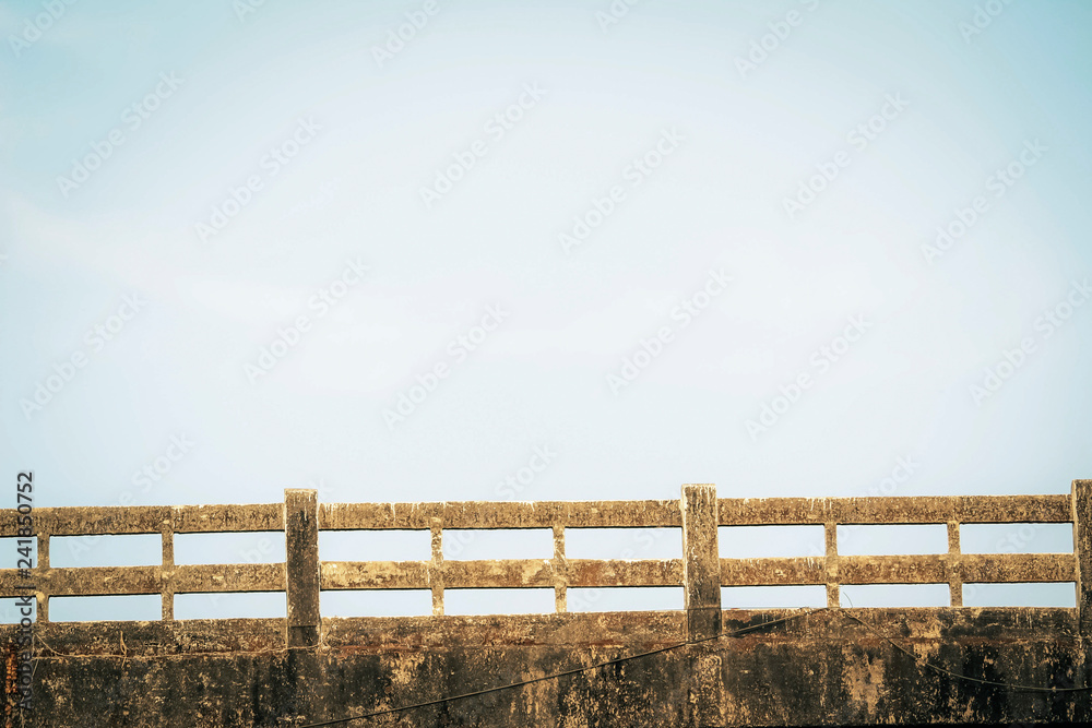 edge of a bridge on sky background