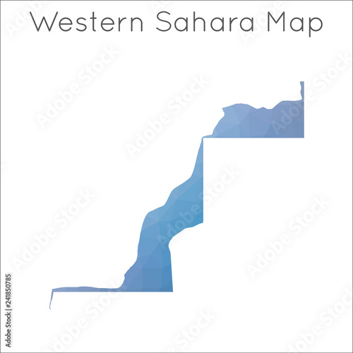 Low Poly map of Western Sahara. Western Sahara geometric polygonal, mosaic style map.