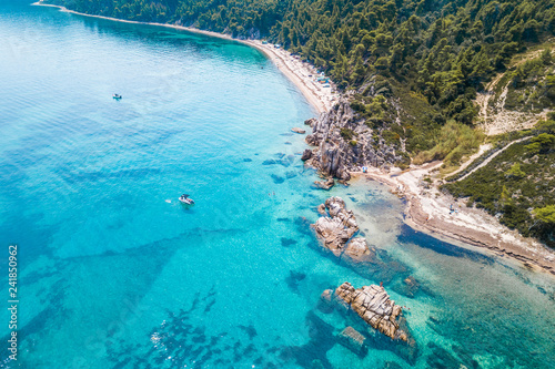 Aerial view of the tropical beach in holiday season