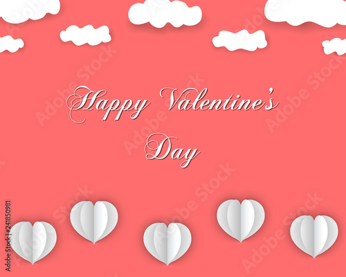 Happy Valentines Day background in paper style.