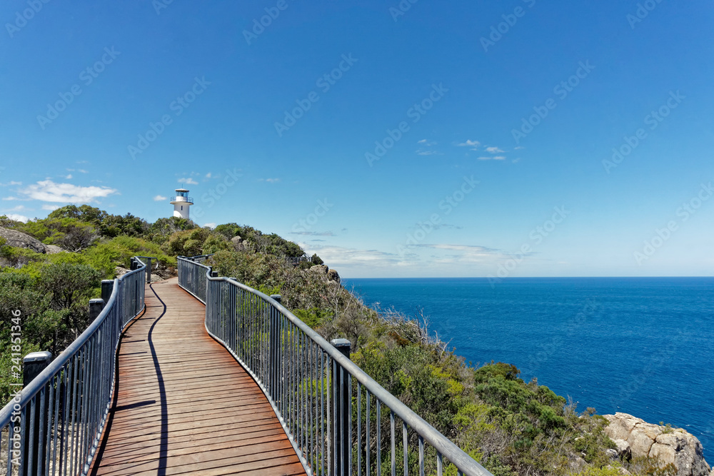 Boardwalk to Cape Tourville Lighthouse and Lookout, Tasmania, Australia Boardwalk to Cape Tourville Lighthouse and Lookout, Tasmania, Australia