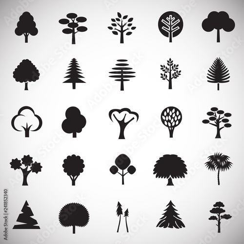 Trees icon set on white background for graphic and web design, Modern simple vector sign. Internet concept. Trendy symbol for website design web button or mobile app