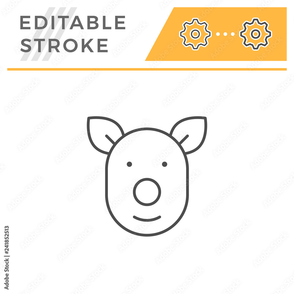 Pig line icon Pig line icon