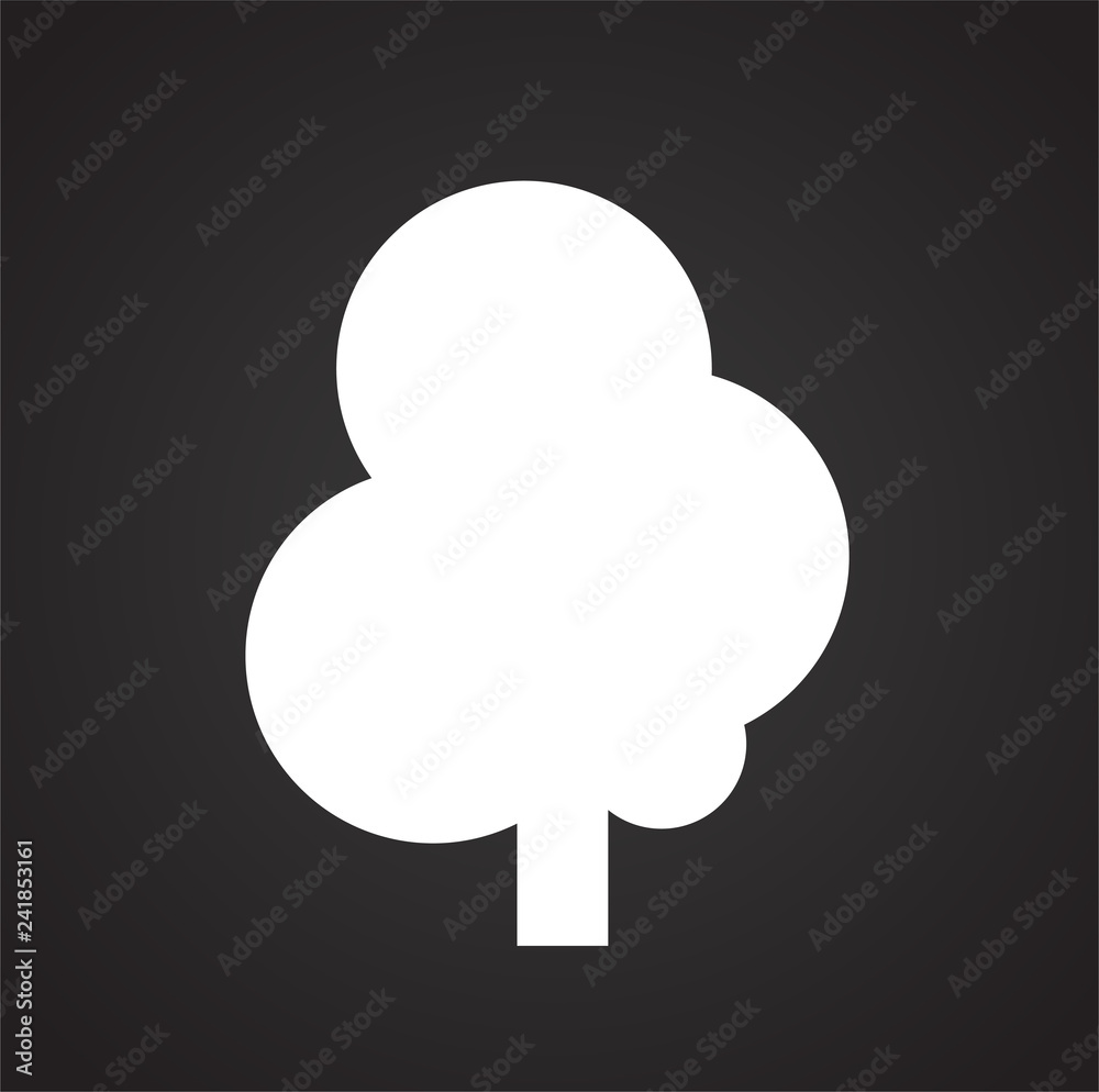 Tree icon on black background for graphic and web design, Modern simple vector sign. Internet concept. Trendy symbol for website design web button or mobile app