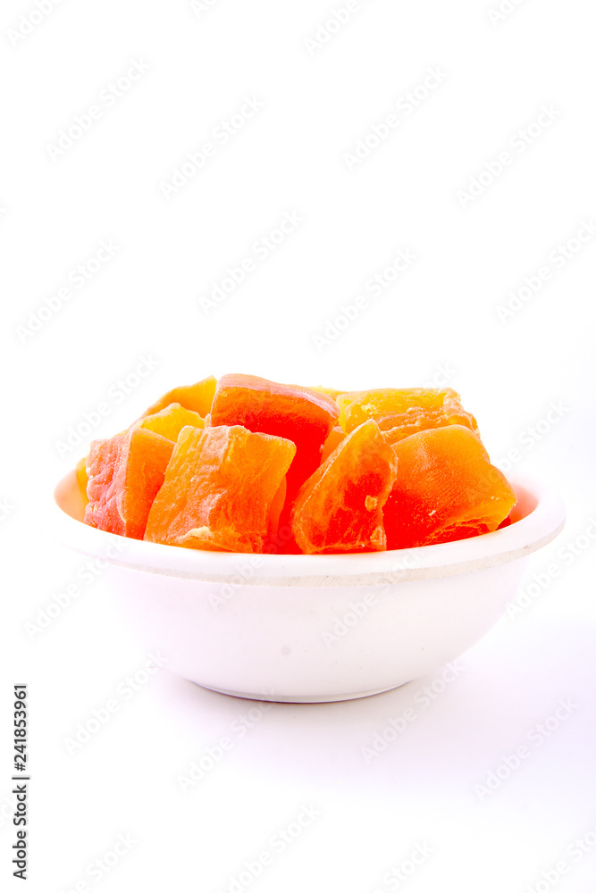 dry papaya in bowl dry papaya in bowl