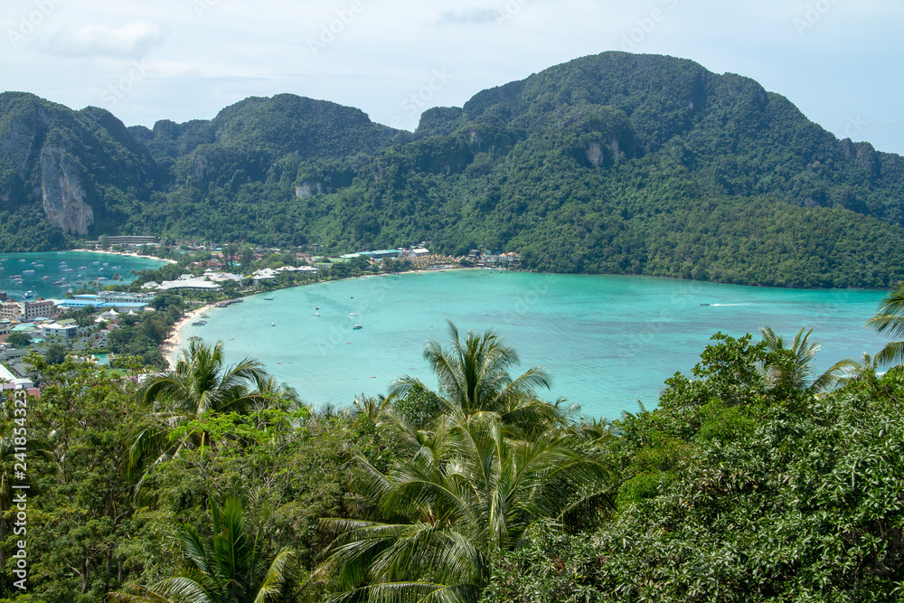 The view from the observation deck of Phi Phi island