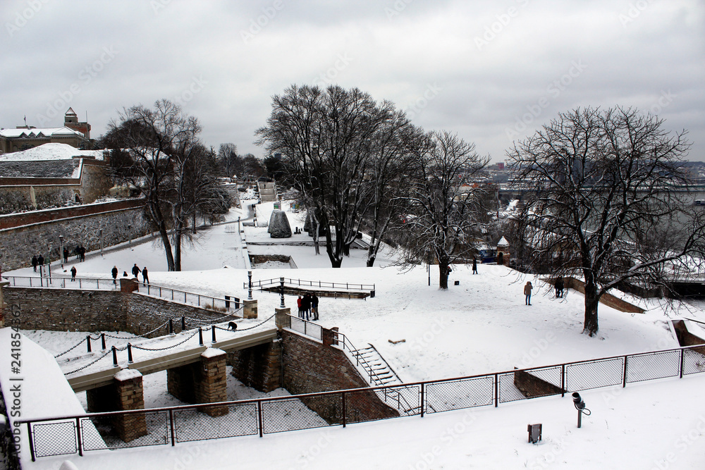 Belgrade fortress in winter