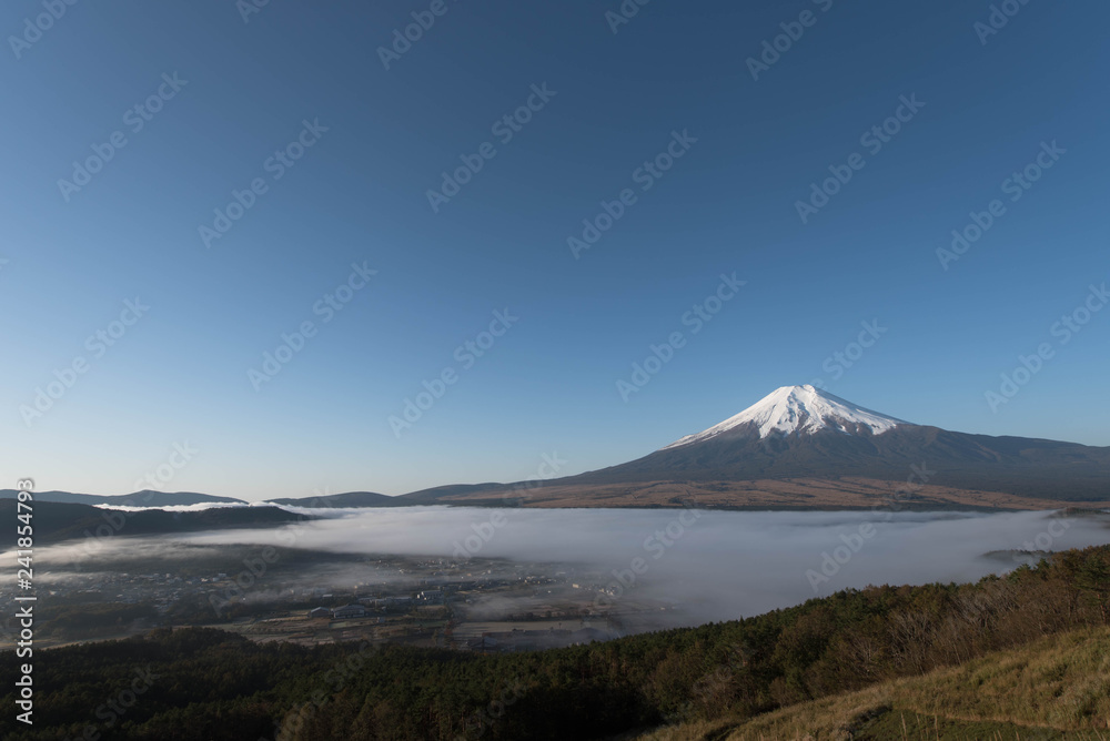 冠雪の富士山 初冬 雲海