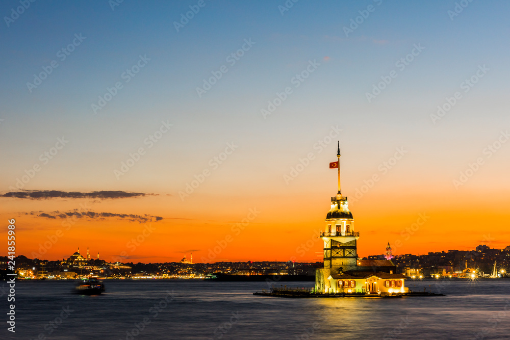 Maiden's Tower in Istanbul, Turkey (KIZ KULESI - USKUDAR). Maiden's Tower in Istanbul, Turkey (KIZ KULESI - USKUDAR).