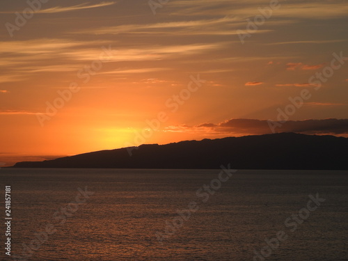 sun setting over the sea