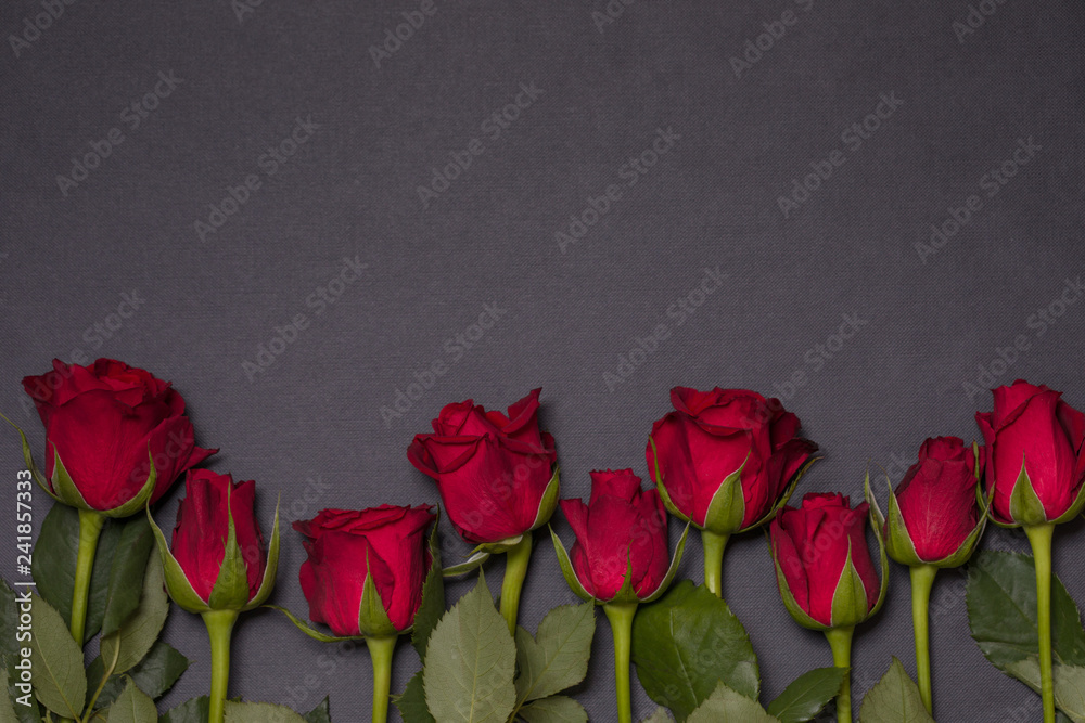 Valentines day background, seamless black background with red rose border, free copy text space Valentines day background, seamless black background with red rose border, free copy text space
