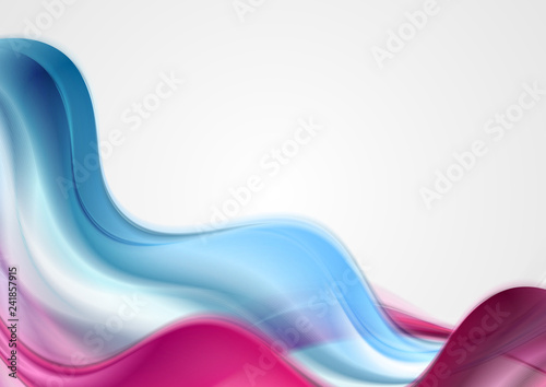 Blue and purple abstract smooth waves background