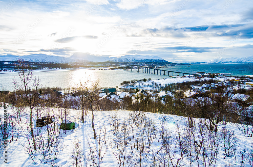 City view towards Tromsø in Norway