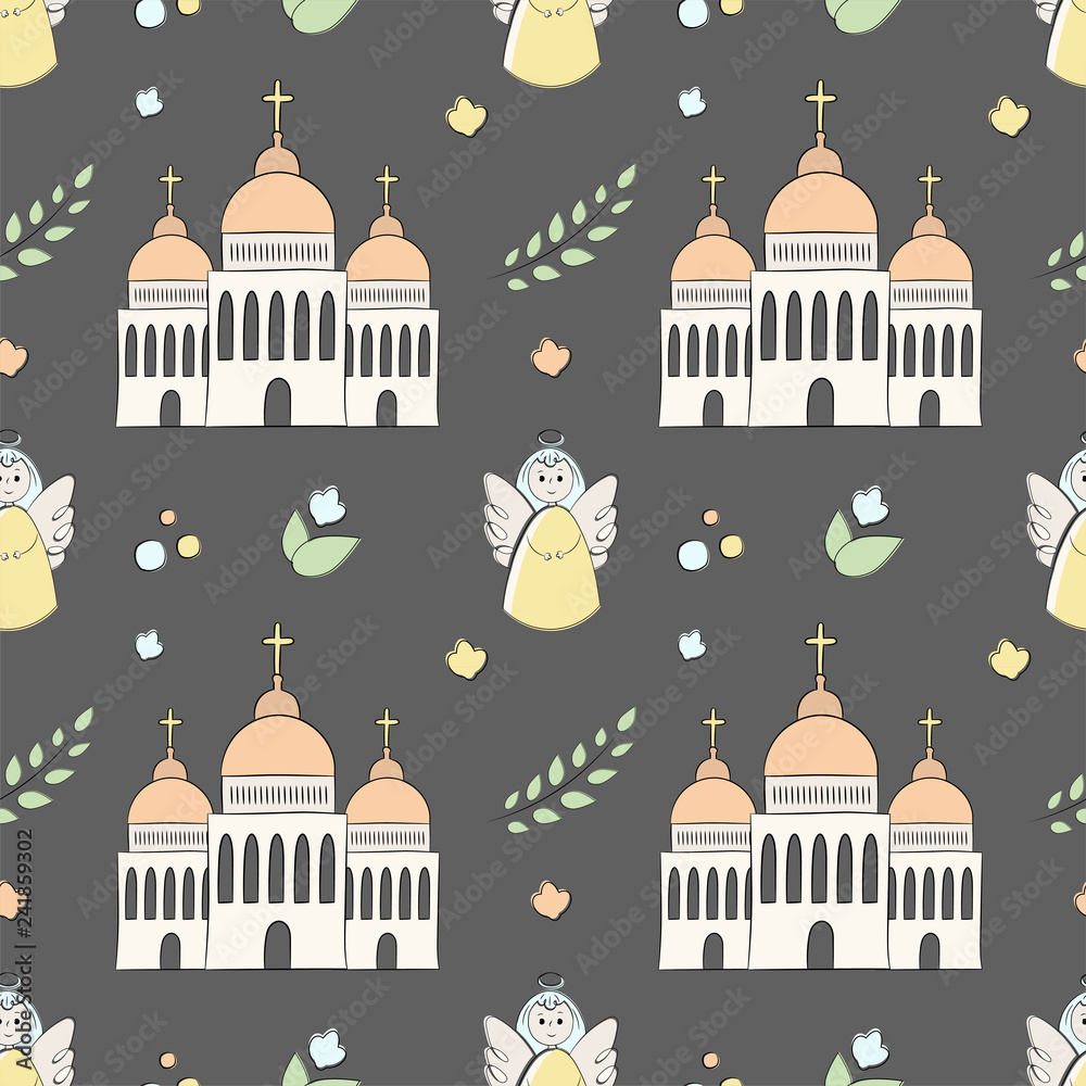 Vectron seamless pattern of elements drawn manually in the style of ...