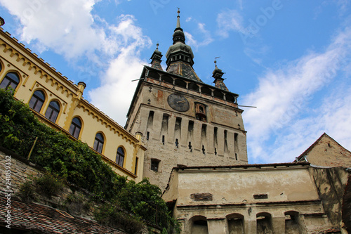 Famous medieval fortified city and the Clock Tower Sighisoara, Transylvania, Romania
