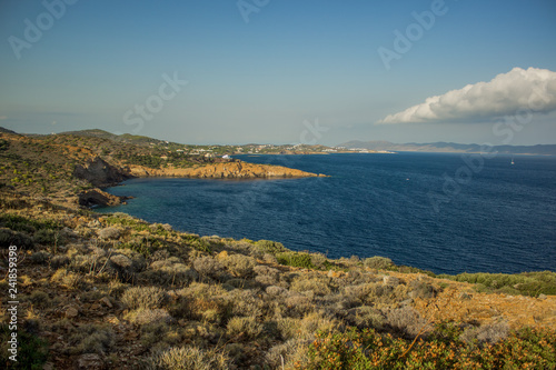 picturesque landscape of sea and hill land cape 