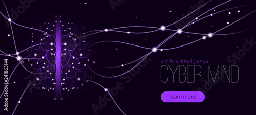 Cyber Mind Concept with Big Data Visualization.