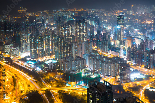 Hong Kong skyline view from Sky 100 observation deck,