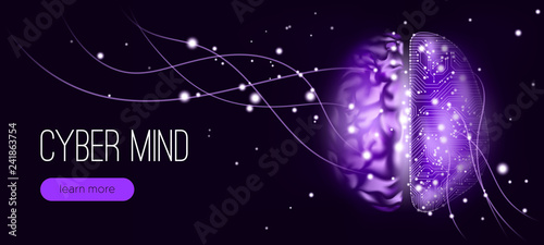 Cyber Mind Concept with Big Data Visualization.
