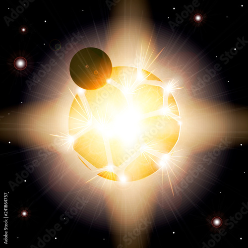 Supernova. The explosion of the planet. Armageddon in outer space on a distant planet