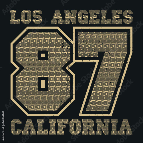 Los Angeles t-shirt, California graphic, sport emblem