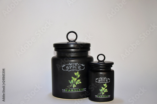beautiful black spice jars
