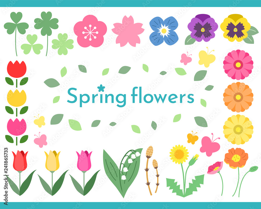 春 草花 イラスト Stock Vector Adobe Stock