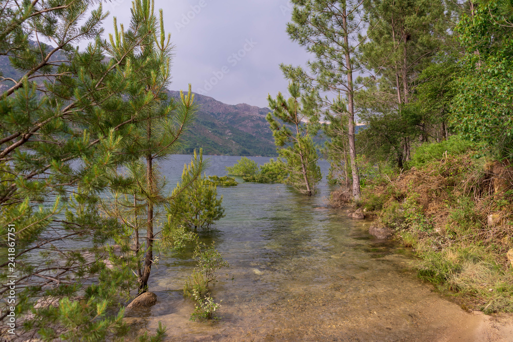 Homen river in Peneda-Gerês National Park, Portugal. Portuguese mountains in Geres. Homen river in Peneda-Gerês National Park, Portugal. Portuguese mountains in Geres.