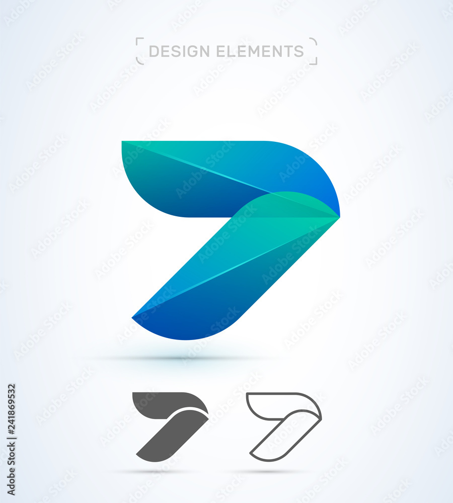 Vector abstract bird wings, airplane logo design elements. Material design, flat and line art style icons Vector abstract bird wings, airplane logo design elements. Material design, flat and line art style icons